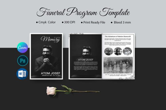 Download 8 Page Funeral Booklet Template - Funeral Collection