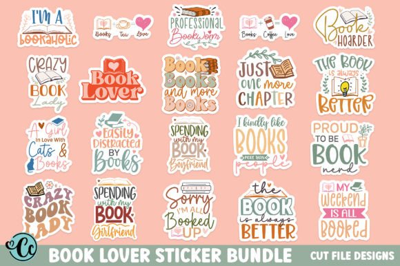 Download Book Lover Printable Sticker Bundle - Bundle Collection
