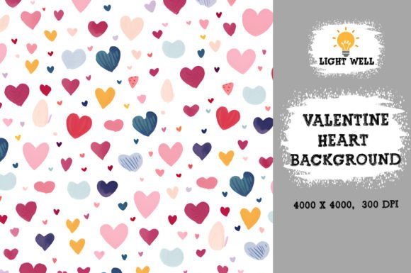 Download Valentine Heart Background Digital Paper - Heart background Collection