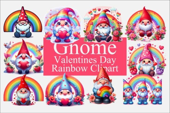 Download Gnome Valentines Day Rainbow PNG Bundle - Bundle Collection