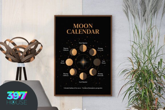 Download Moon Calendar Printable Wall Art - Moon calendar Collection