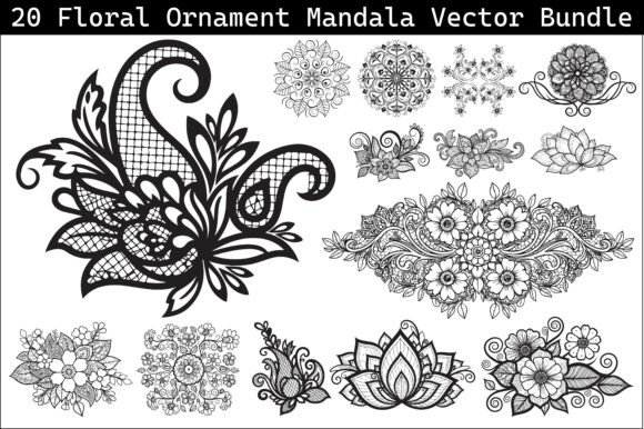 Download Floral Ornament Mandala Vector Bundle - Bundle Collection