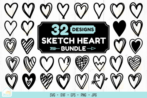 Download Sketch Heart Doodle SVG Bundle - Bundle Collection