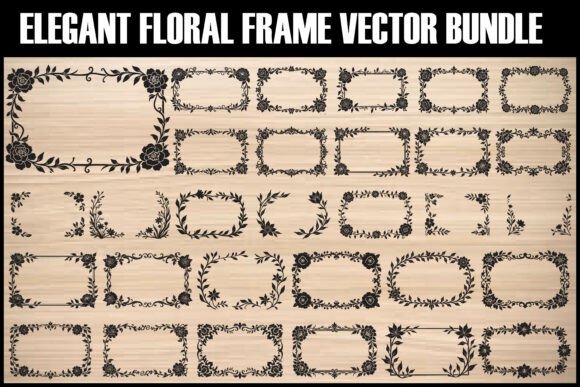 Download Elegant Floral Frame SVG Bundle - Bundle Collection