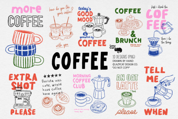 Download Coffee Hand-drawn PNG Bundle - Bundle Collection