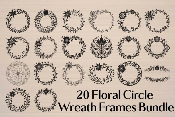 Download Floral Wreath Frames Bundle - Bundle Collection