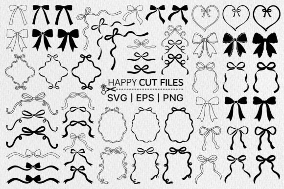 Download Bow Coquette Ribbon Frame Svg Bundle - Bundle Collection