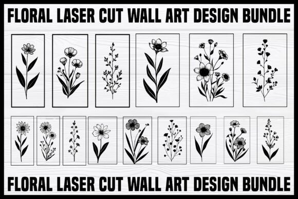 Download Elegant Floral Laser Cut Wall Art Bundle - Bundle Collection
