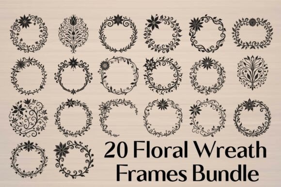 Download Floral Wreath Frames Bundle - Bundle Collection