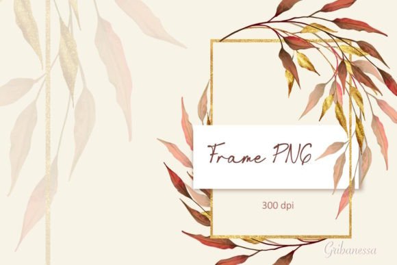 Download Gold Frame PNG | Frame with Leaves - Premium Resources