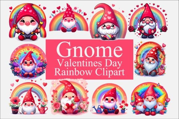 Download Gnome Valentines Day Rainbow PNG Bundle - Bundle Collection