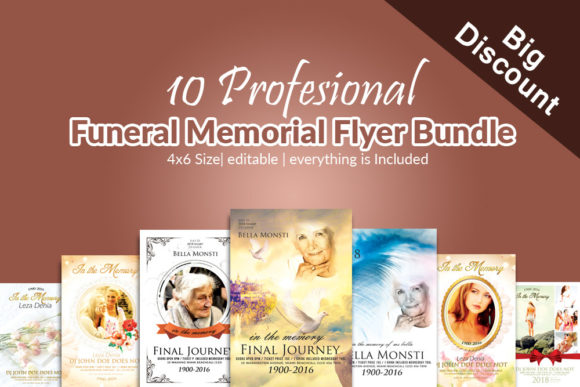 Download Farewell Funeral Program 10 Flyer Bundle - Funeral Collection