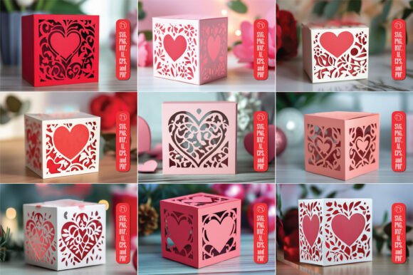 Download Paper Cut Valentine Gift Box SVG Bundle - Bundle Collection