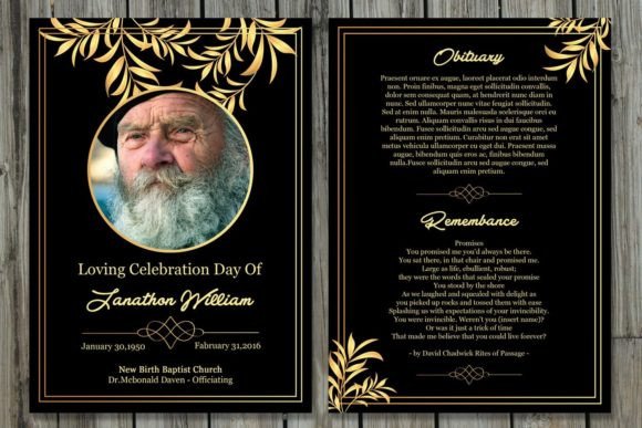 Download Funeral Program Card Template - Funeral Collection