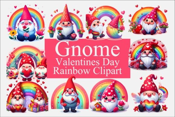 Download Gnome Valentines Day Rainbow PNG Bundle - Bundle Collection
