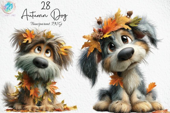 Download Whimsical Autumn Dog Clipart Bundle - Bundle Collection