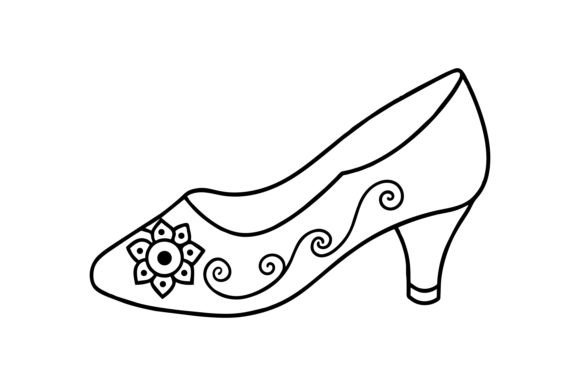 Download Women Shoe with Floral Illustration - Floral illustration Collection