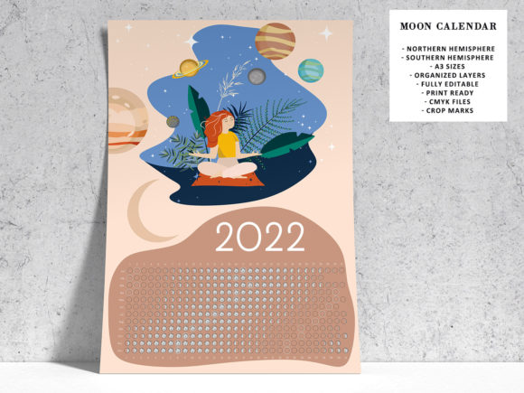 Download Moon Calendar 2022 Calm - Moon calendar Collection