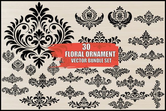 Download Floral Ornament Vector Bundle Set - Bundle Collection