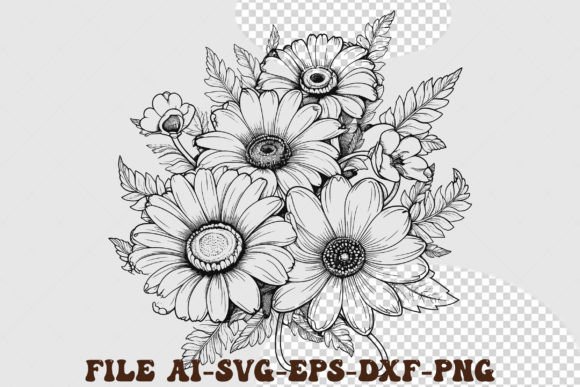 Download Floral Illustration Line Art Vector - Floral illustration Collection