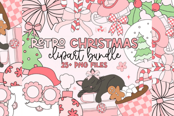 Download Retro Christmas Doodle Clipart Bundle 29 - Bundle Collection