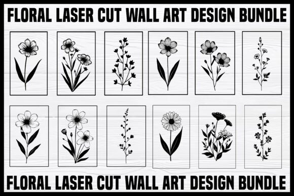 Download Elegant Floral Laser Cut Wall Art Bundle - Bundle Collection