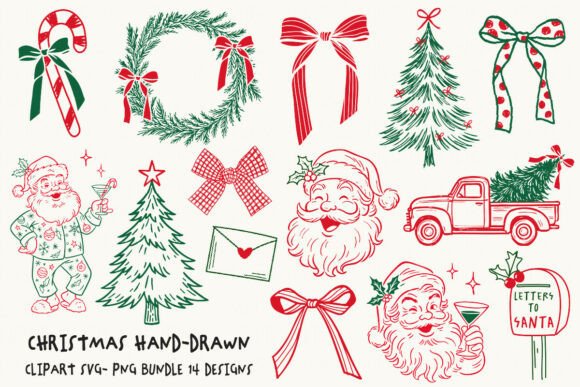 Download Christmas Svg Line Art Png Bundle - Bundle Collection