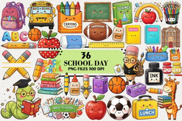 Download Kawaii School Day Clipart Bundle - Bundle Collection