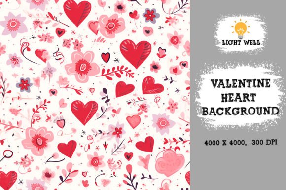 Download Valentine Heart Background Digital Paper - Heart background Collection