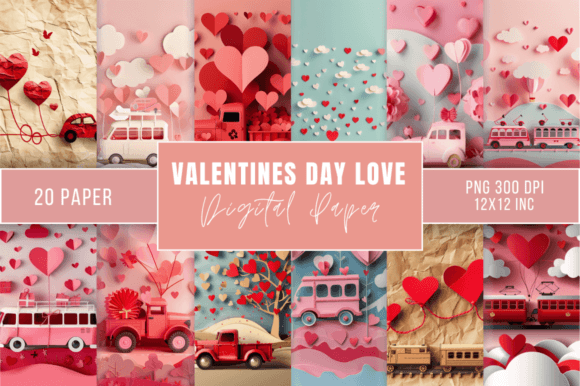 Download Valentines Day Love Digital Paper Bundle - Bundle Collection