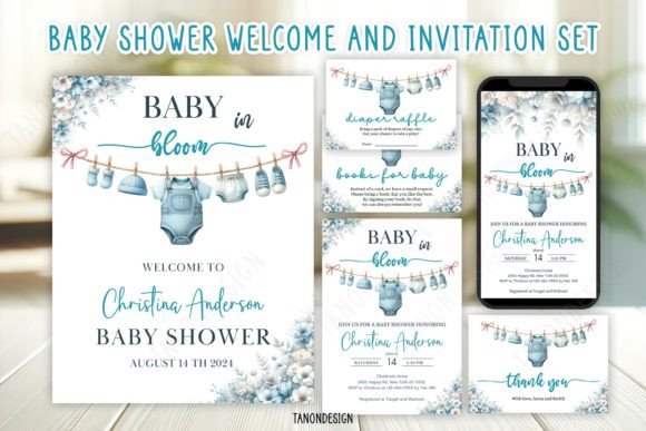 Download Boy Baby Shower Invitation Bundle Set - Bundle Collection