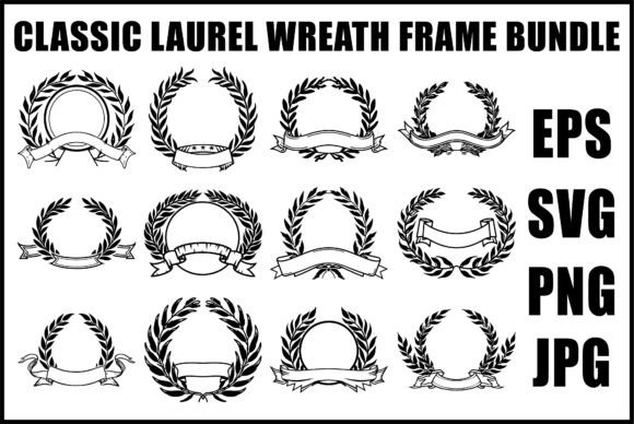 Download Black Laurel Crest SVG Bundle - Bundle Collection