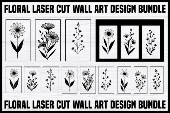 Download Elegant Floral Laser Cut Wall Art Bundle - Bundle Collection