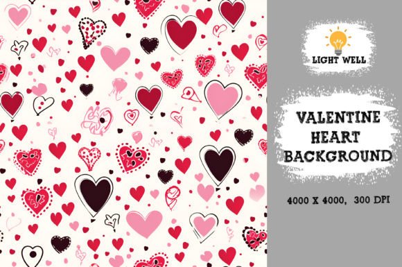 Download Valentine Heart Background Digital Paper - Heart background Collection
